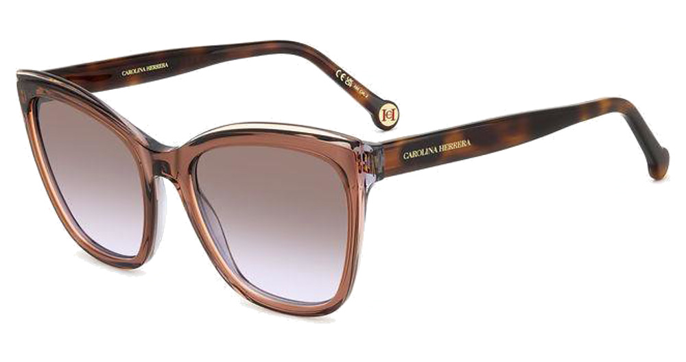 Carolina Herrera HER 0188/S rectangle sunglasses in Browngrey/Brown Violet Doubleshade