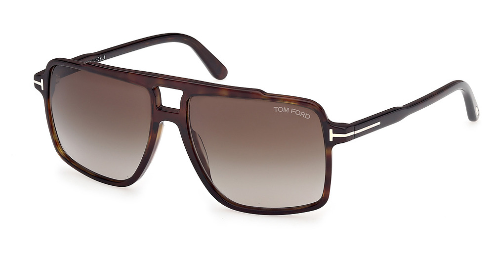 Tom Ford FT1177 aviator sunglasses in Dark Havana/Gradient Smoke