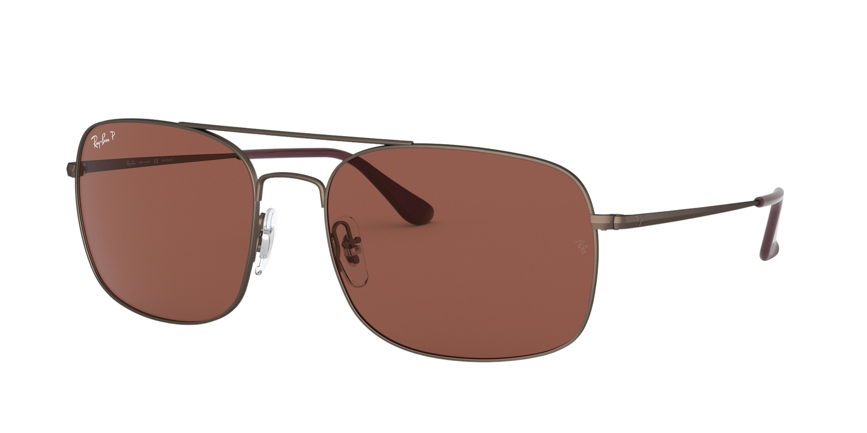 Ray-Ban RB3611 aviator sunglasses in Matte Brown
