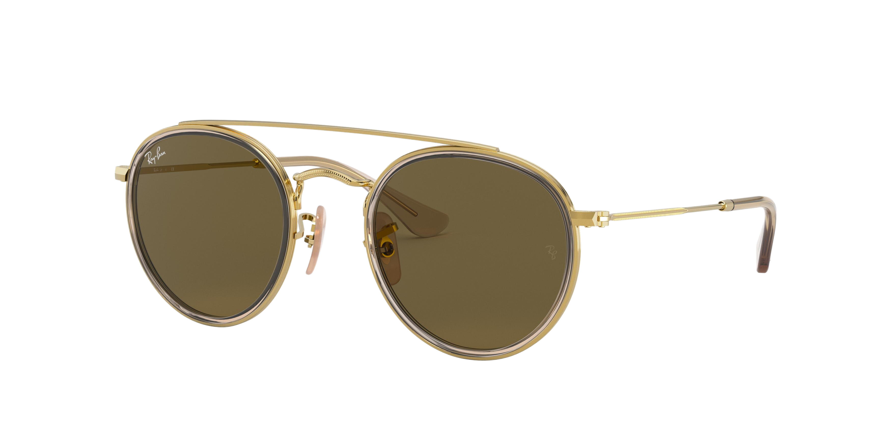 Ray-Ban RJ9647S aviator sunglasses in Gold/Brown