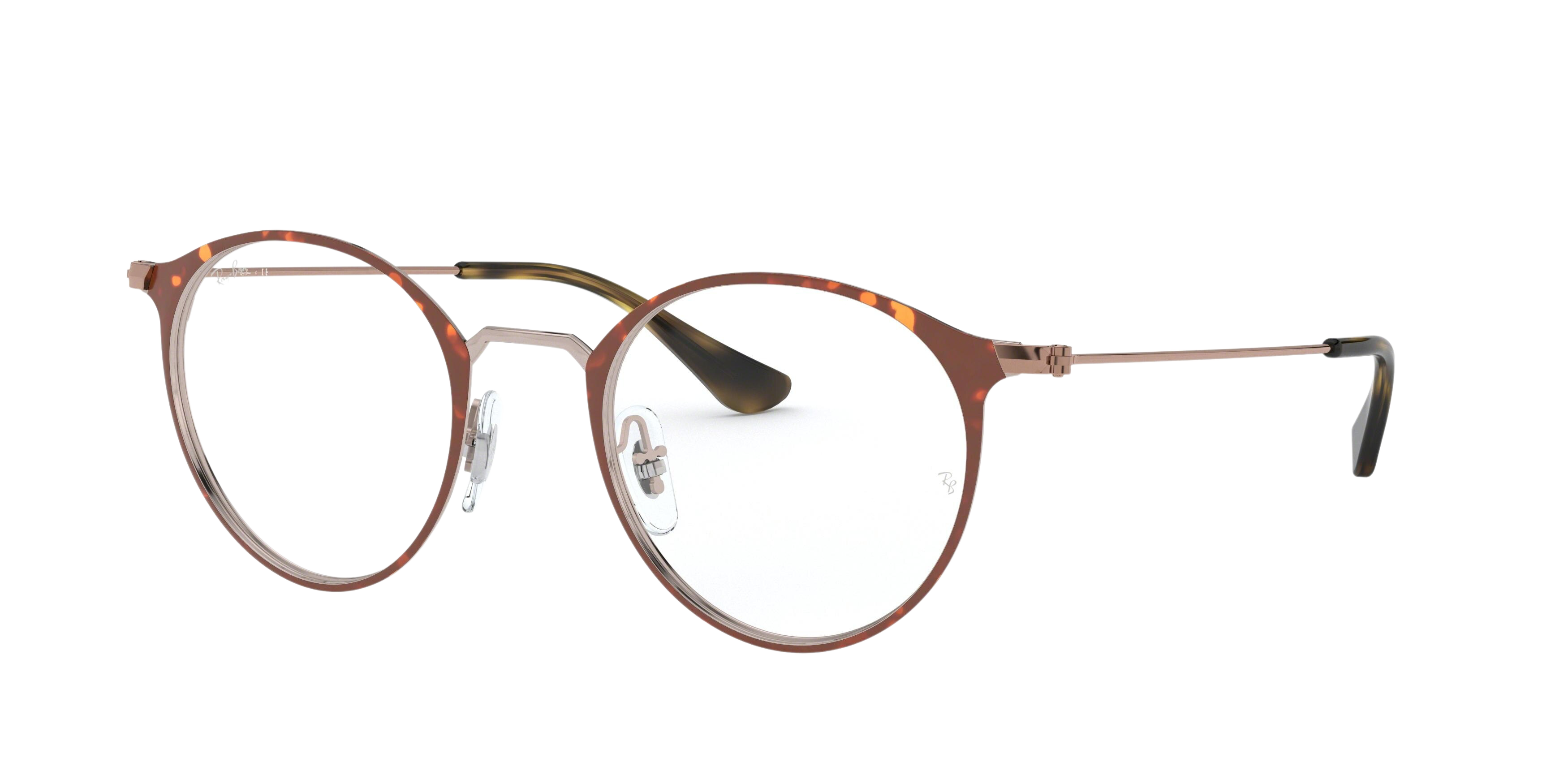 Ray-Ban RX6378F round eyeglasses in Copper on Top Havana