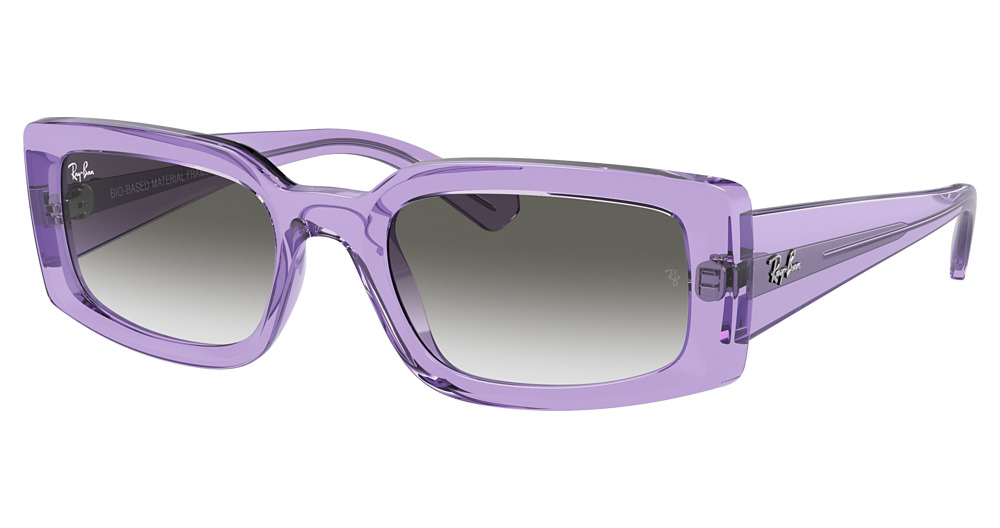 Ray-Ban RB4395F KILIANE rectangle sunglasses in Transparent Violet/Clear Gradient Light Grey