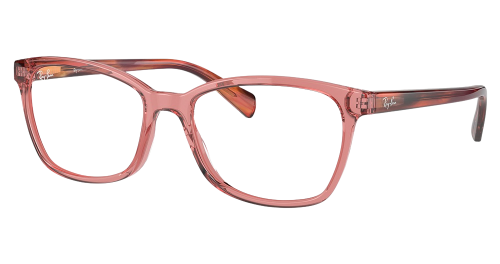 Ray-Ban RX5362 round eyeglasses in Transparent Pink