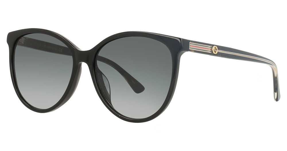 Gucci GG0377SKN round sunglasses in Black Black Grey/Grey