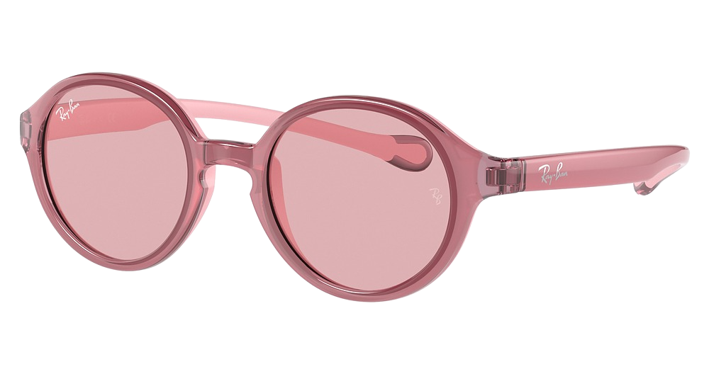 Ray-Ban RJ9075SF round sunglasses in Fuchsia on Rubber Pink/Light Violet