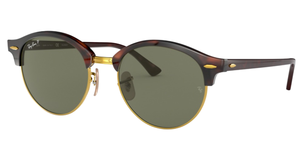 Ray-Ban RB4246 CLUBROUND round sunglasses in Red Havana/G 15 Green