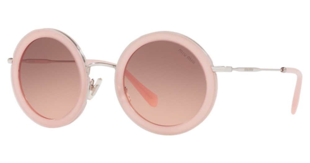 Miu Miu MU 59US CORE COLLECTION round sunglasses in Opal Pink/Pink Gradient Dark Brown