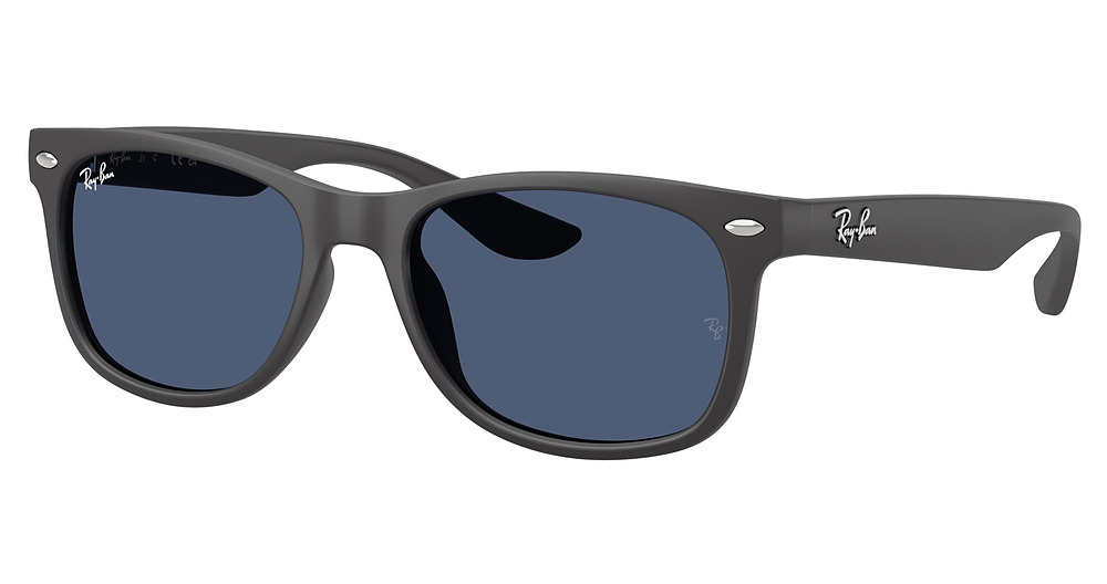 Ray-Ban RJ9052S JUNIOR NEW WAYFARER round sunglasses in Rubber Dark Grey/Dark Blue