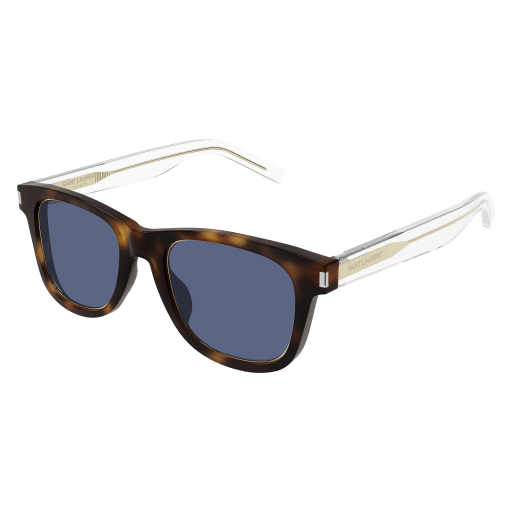 Saint Laurent SL 51 RIM square sunglasses in Havana Crystal Blue/Blue