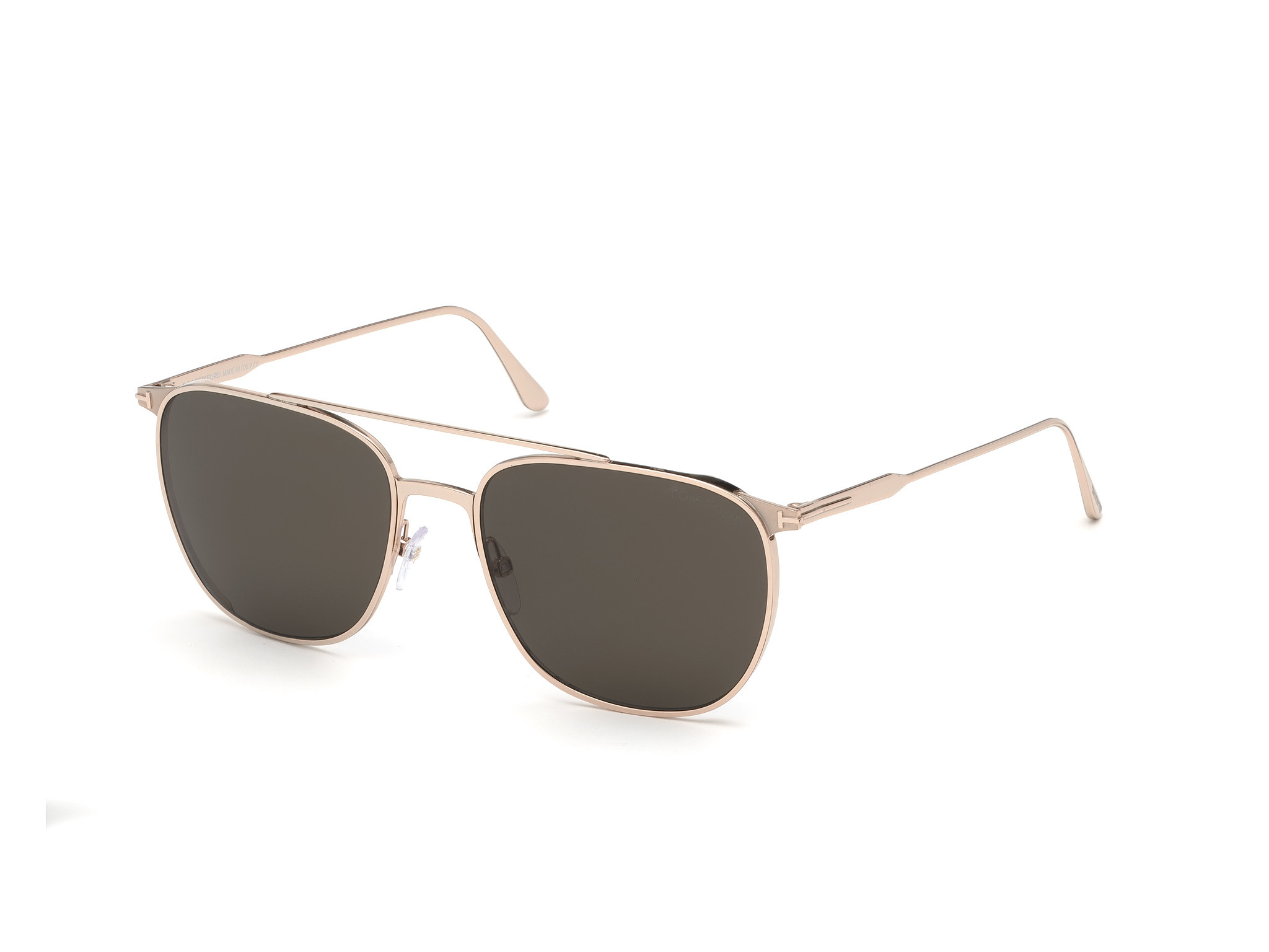 Tom Ford FT0692 Kip square sunglasses in Shiny Rose Gold/Smoke Lenses