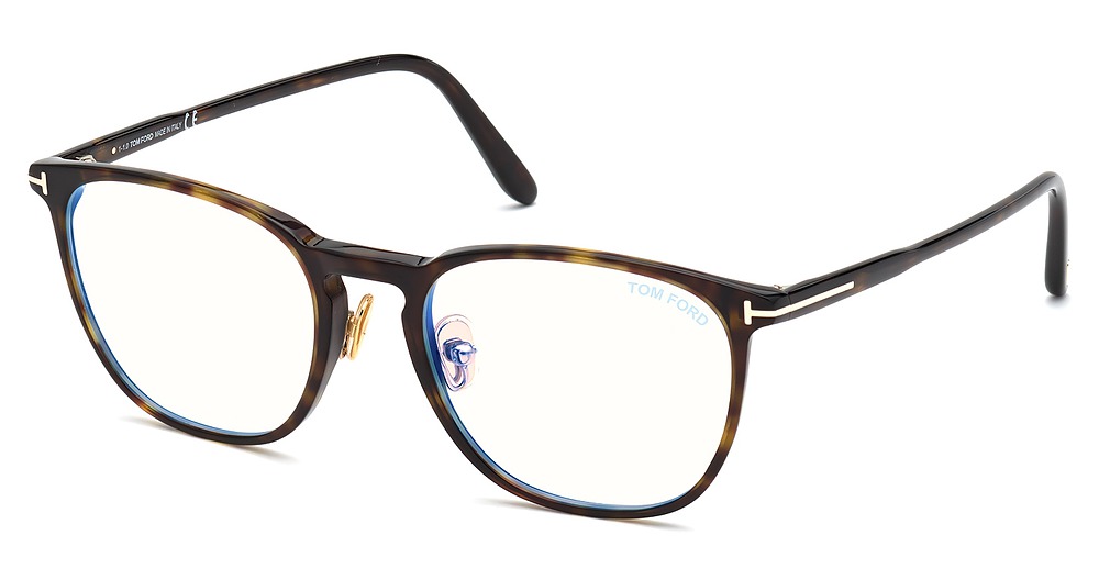 Tom Ford FT5700-B round eyeglasses in Dark Havana
