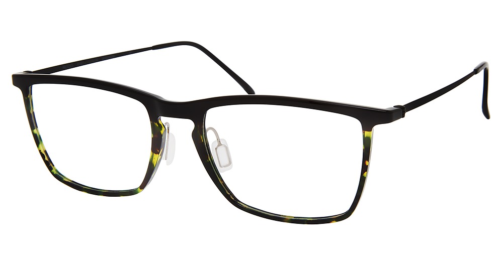 Modo 7054A round eyeglasses in Green Tortoise