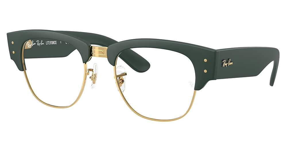 Ray-Ban RX7316V round eyeglasses in Sand Green on Gold