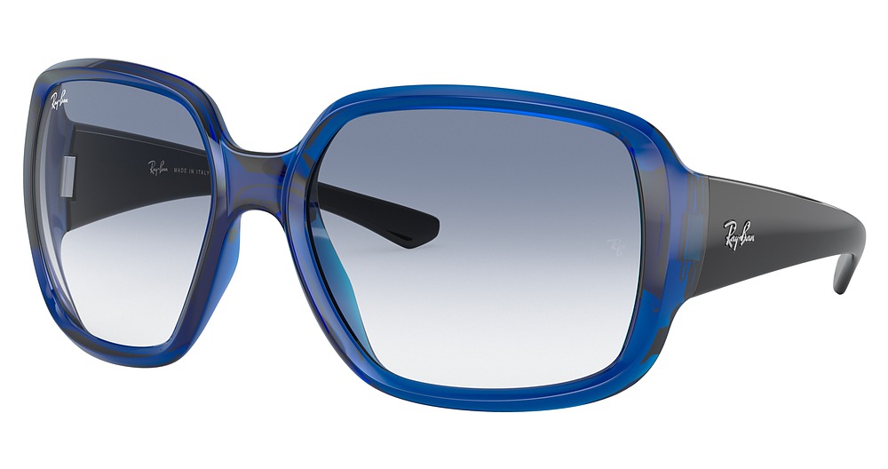 Ray-Ban RB4347 POWDERHORN rectangle sunglasses in Trasnparent Blue/Clear Gradient Light Blue