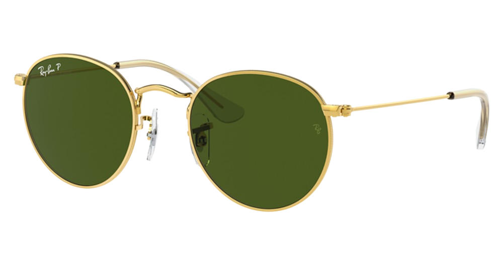 Ray-Ban RJ9547S JUNIOR ROUND round sunglasses in Legend Gold/Polarized Green