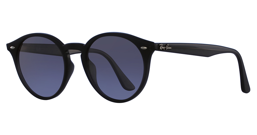 Ray-Ban RB2180F round sunglasses in Opal Grey/Violet Grad Brown Mir Silver