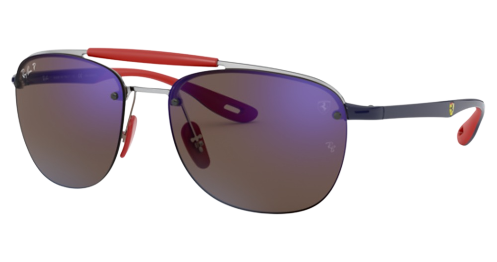 Ray-Ban RB3662M aviator sunglasses in Silver/Grey Mirror Blue