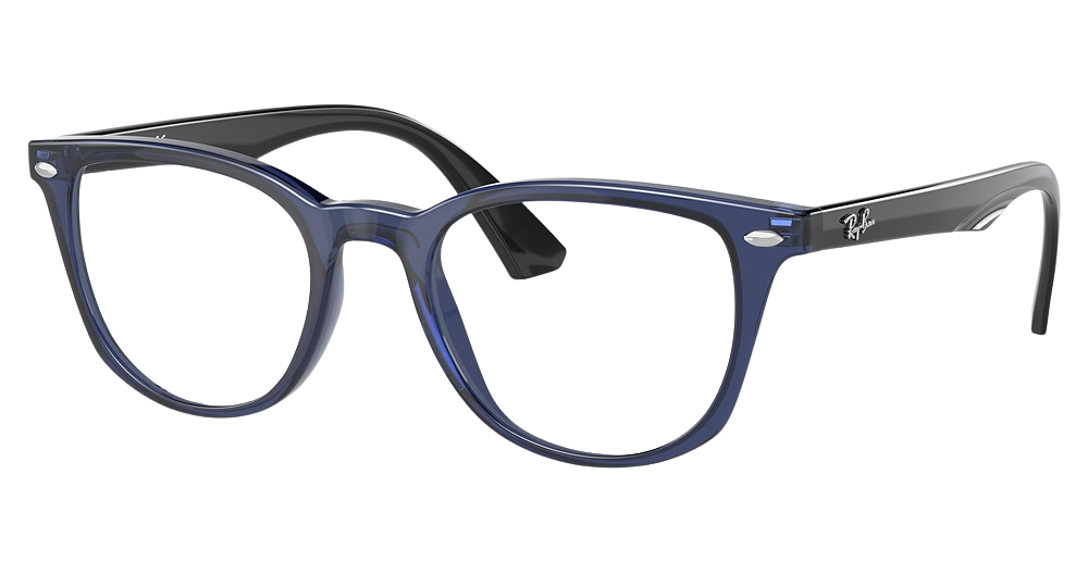 Ray-Ban RY1601 round eyeglasses in Transparent Blue