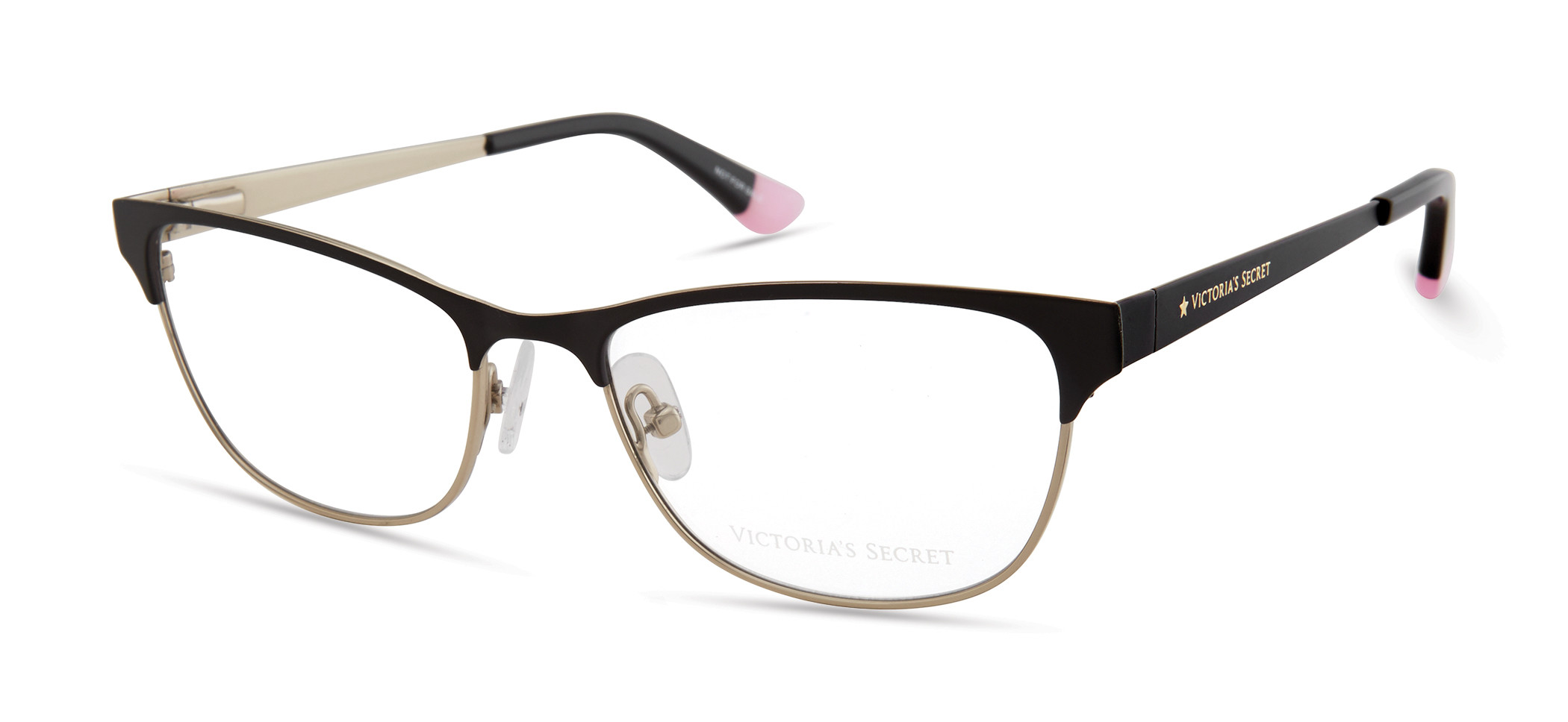 Black, Gold Rim W/ Gold Star On Temple, Black Temple W/black Tips