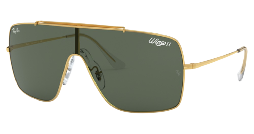 Ray-Ban RB3697 WINGS II aviator sunglasses in Arista/Dark Green
