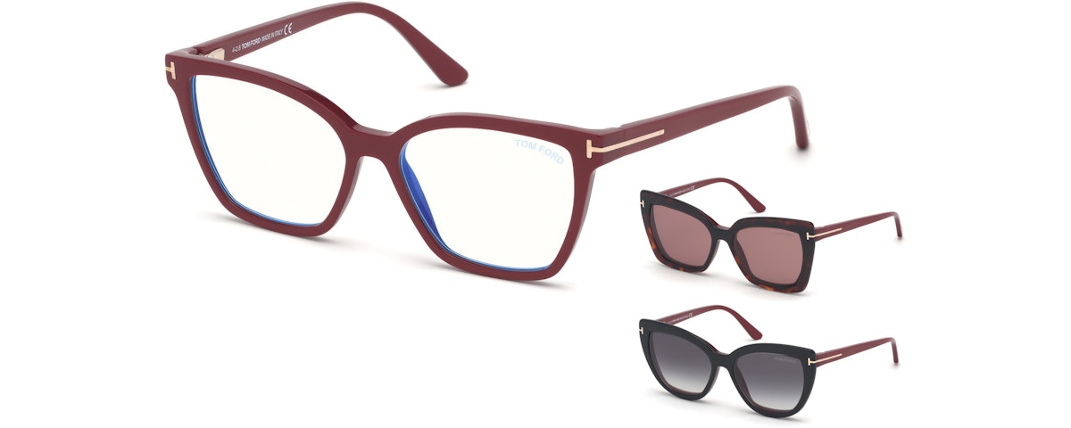 Fuchsia, Blue Block/ Clips: Red Havana & L. Brown, Black & Grad. Smoke