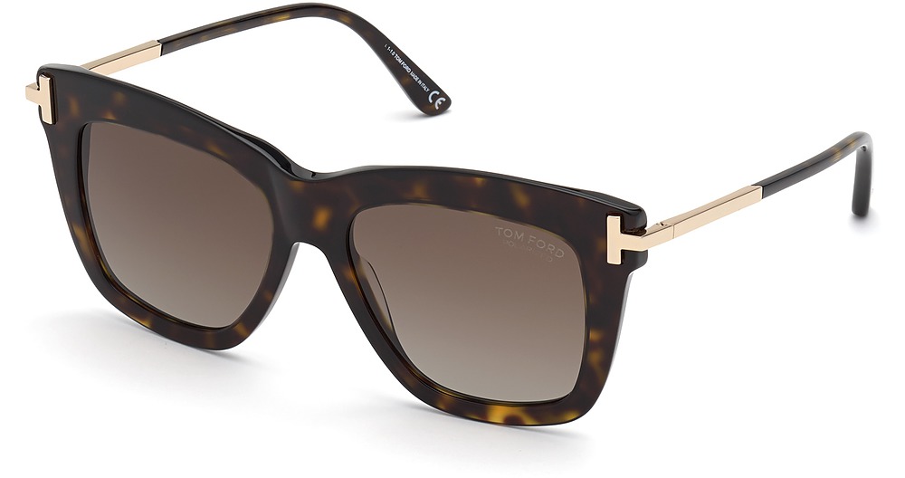 Tom Ford FT0822 square sunglasses in Dark Havana/Brown Polarized