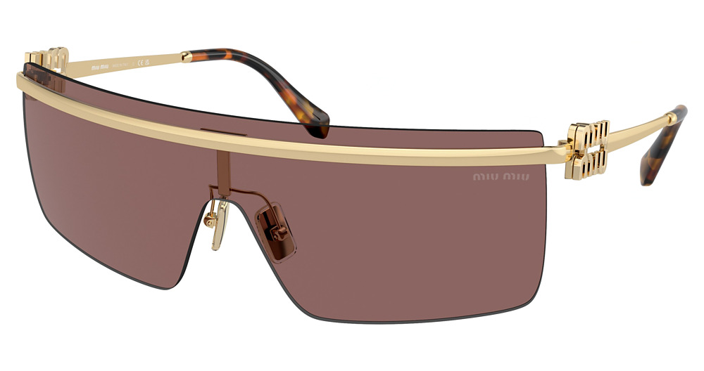 Miu Miu MU 50ZS sunglasses in Pale Gold/Brown Mirror Internal Silver