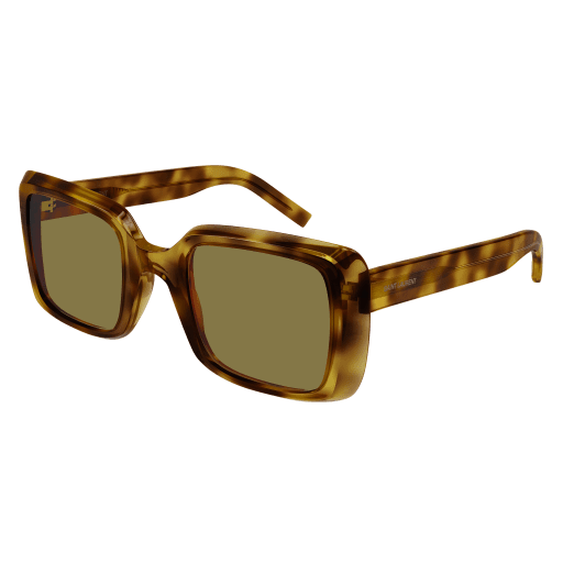 Saint Laurent SL 497 rectangle sunglasses in Havana Havana Yellow/Yellow