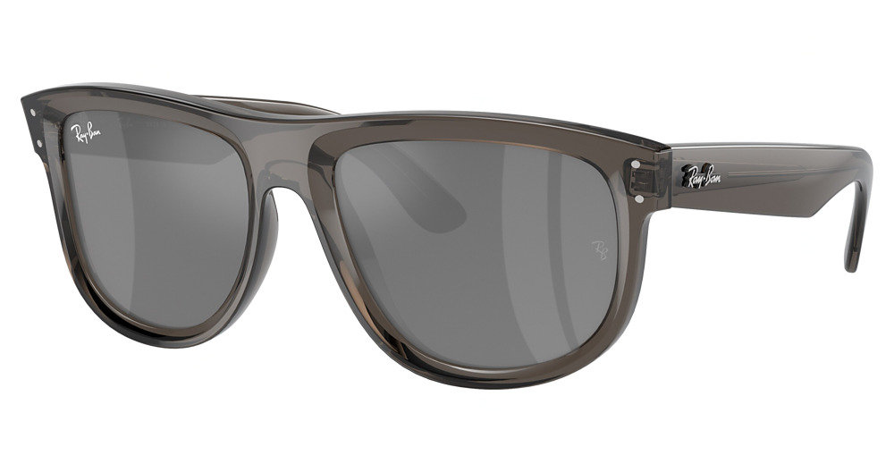 Ray-Ban RBR0501S BOYFRIEND REVERSE round sunglasses in Transparent Dark Grey/Grey Mirror Silver