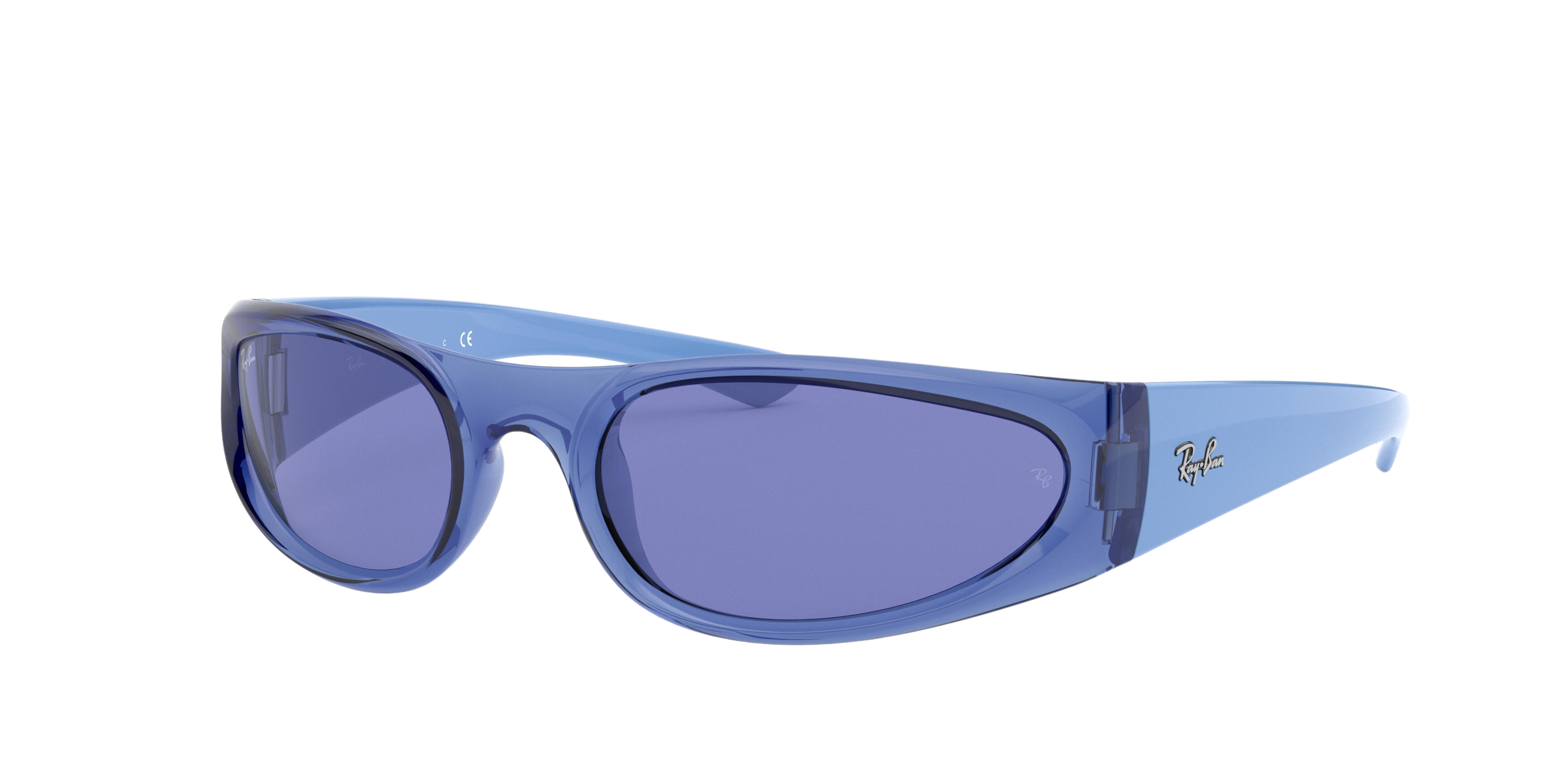 Ray-Ban RB4332 rectangle sunglasses in Transparent Blue