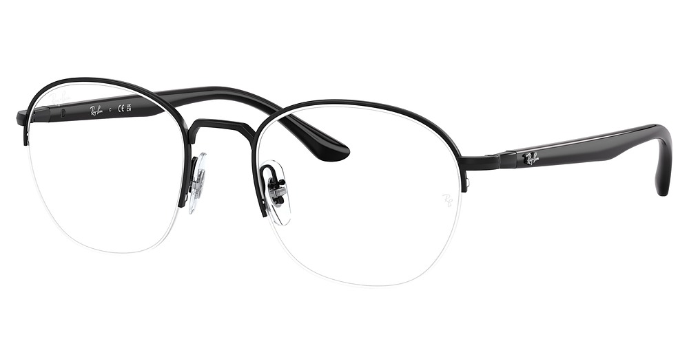 Ray-Ban RX6487 round eyeglasses in Black