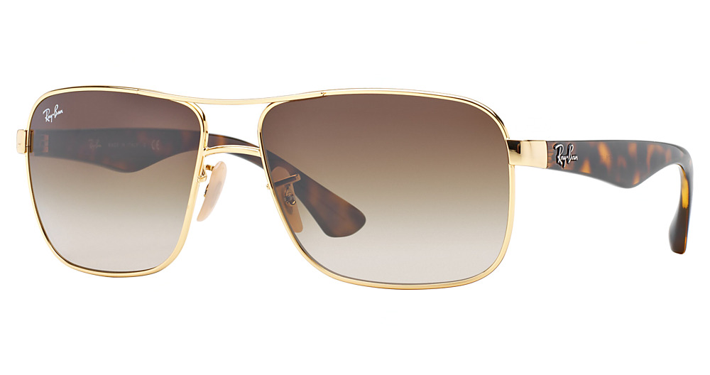 Ray-Ban RB3516 aviator sunglasses in Arista/Brown Gradient