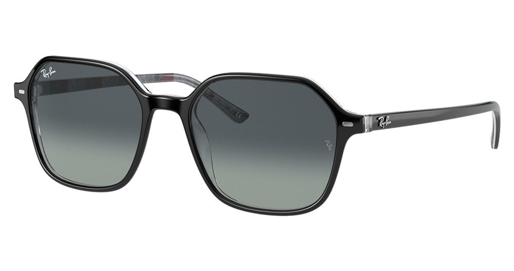 Ray-Ban RB2194 JOHN round sunglasses in Black on Chevron Grey