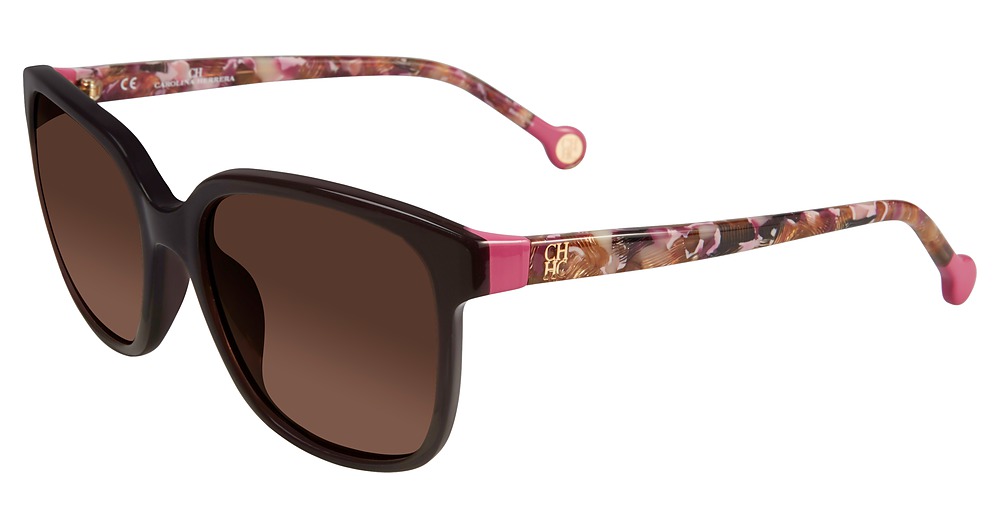 Carolina Herrera SHE687 square sunglasses in 0 G73 Shiny Clear Brown