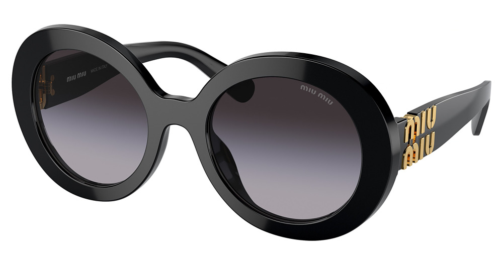 Miu Miu MU 11YS round sunglasses in Black/Grey Gradient
