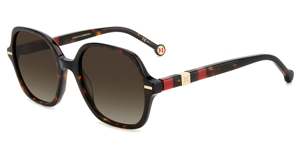 Carolina Herrera HER 0106/S square sunglasses in Havanred/Brown Shaded