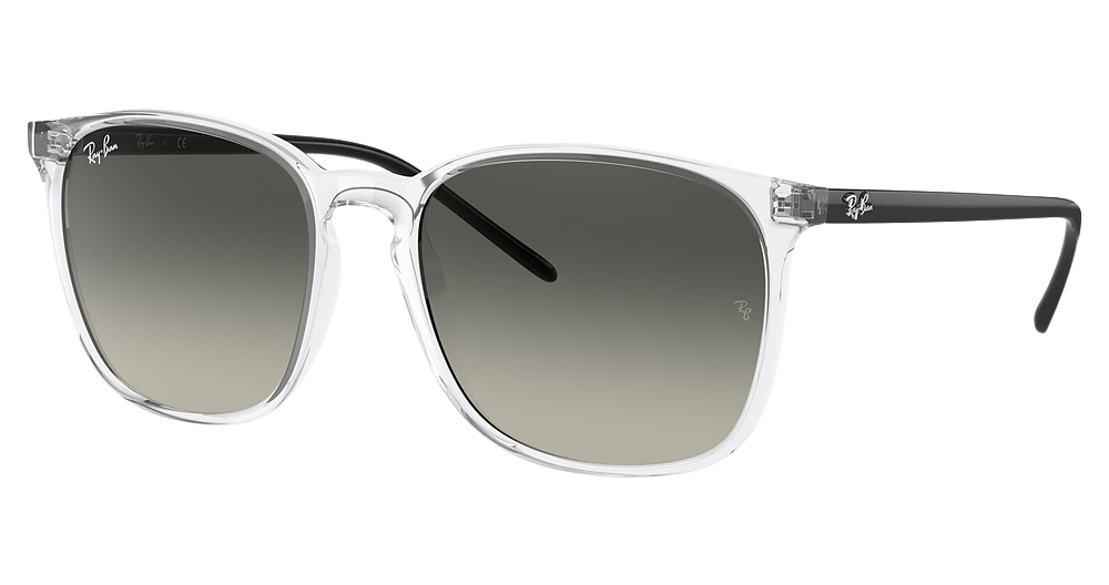 Ray-Ban RB4387F round sunglasses in Transparent/Grey Gradient