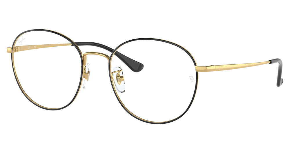 Ray-Ban RX6475D round eyeglasses in Black on Arista