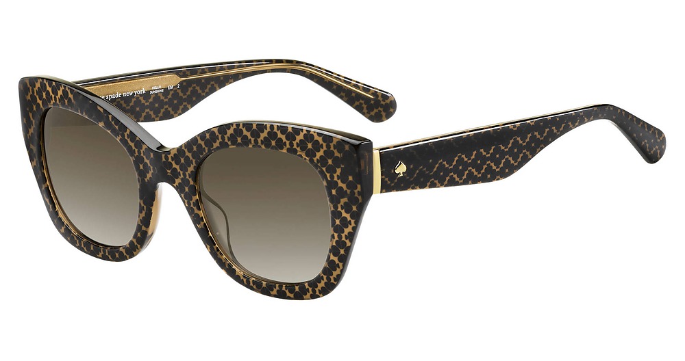 Kate Spade Jalena/S rectangle sunglasses in Brown Pattern/Brown Gradient