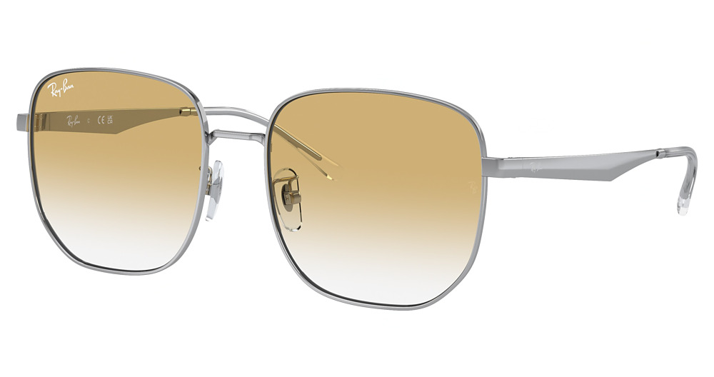 Ray-Ban RB3713D irregular sunglasses in Silver/Clear Gradient Yellow
