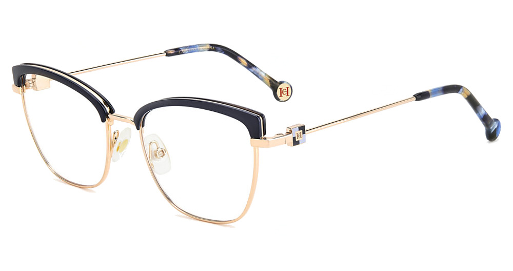 Carolina Herrera HER 0243 rectangle eyeglasses in Blue Gold