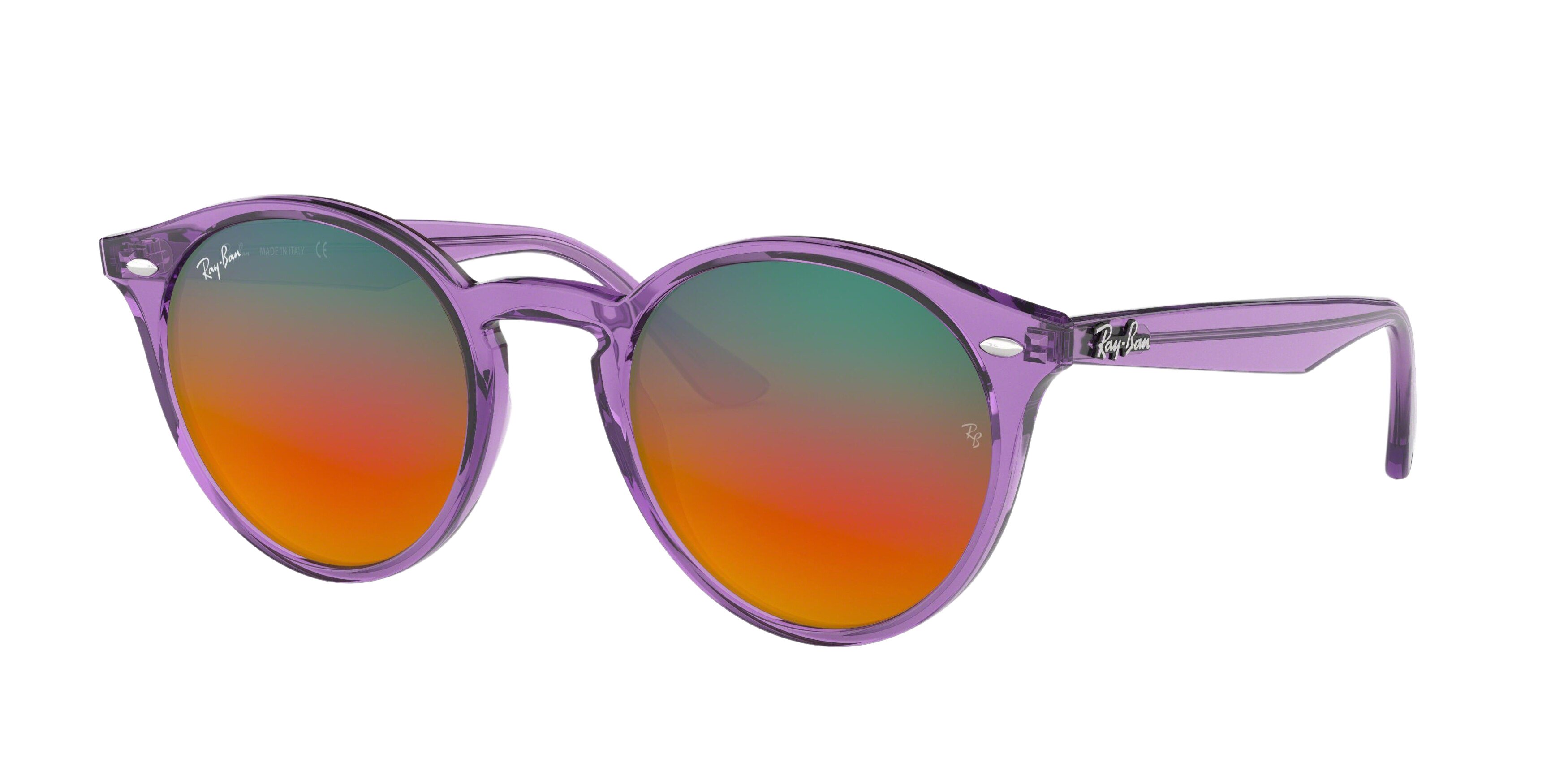 Ray-Ban RB2180 round sunglasses in Shiny Violet