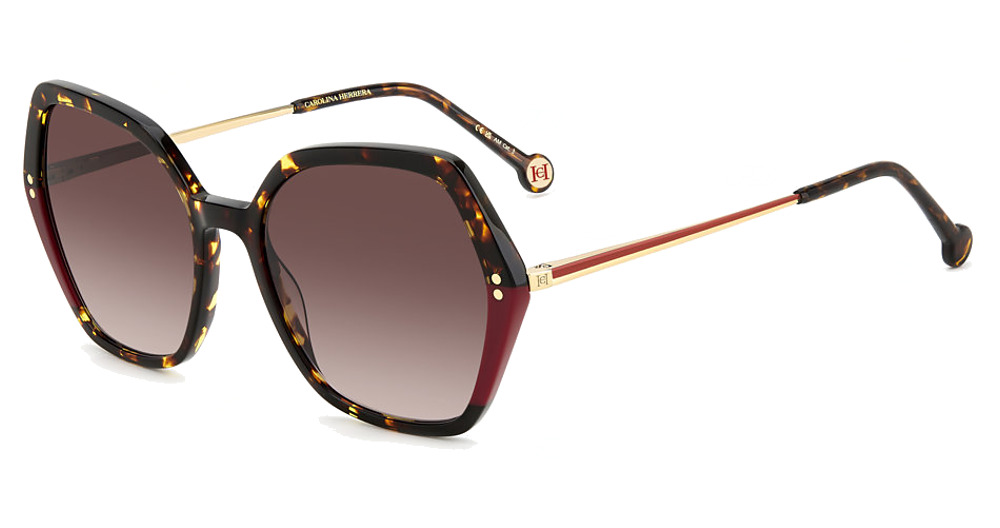 Carolina Herrera HER 0185/S irregular sunglasses in Havanred/Brown Shaded