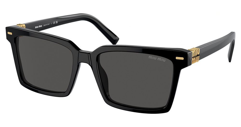 Miu Miu MU 13ZSF square sunglasses in Black/Dark Grey