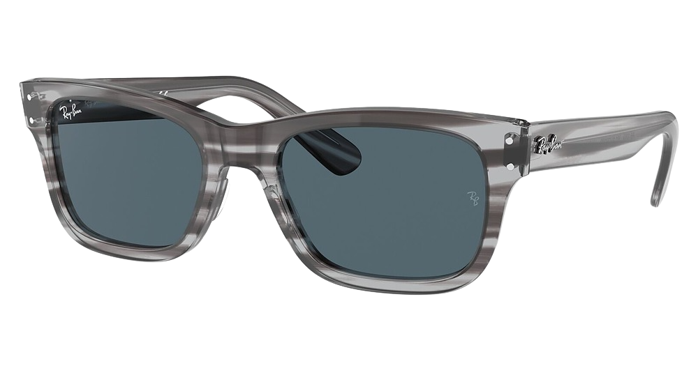 Ray-Ban RB2283 MR BURBANK round sunglasses in Striped Grey/Blue