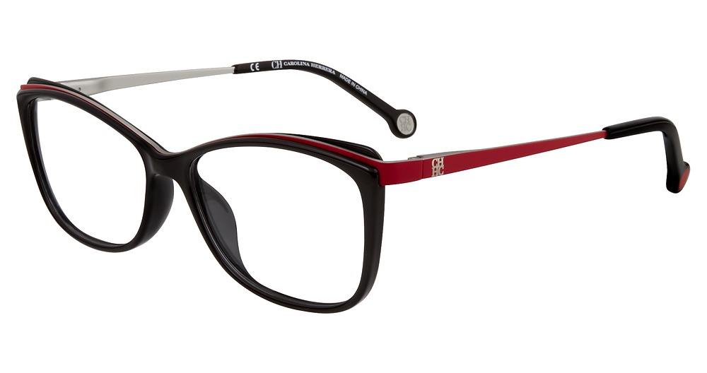 Carolina Herrera VHE782K cateye eyeglasses in Black Burgundy 0 Z42