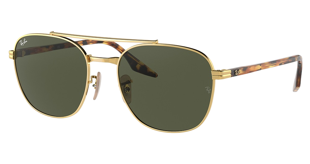 Ray-Ban RB3688 aviator sunglasses in Arista/Green