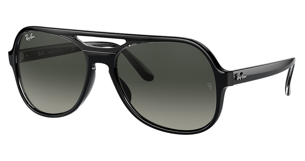Ray-Ban RB4357 aviator sunglasses in Black Transparent Black/Grey Gradient