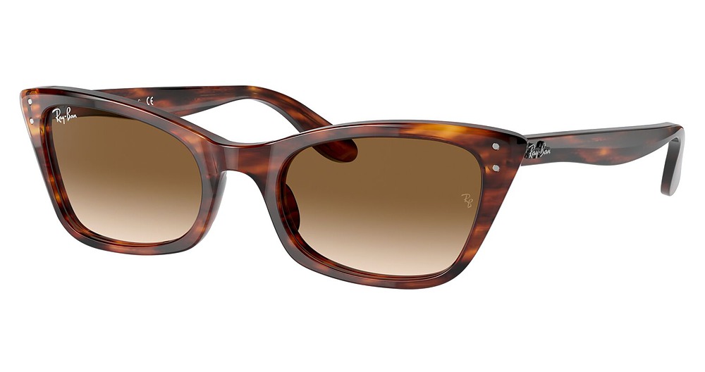 Ray-Ban RB2299 LADY BURBANK cateye sunglasses in Striped Havana/Clear Gradient Brown