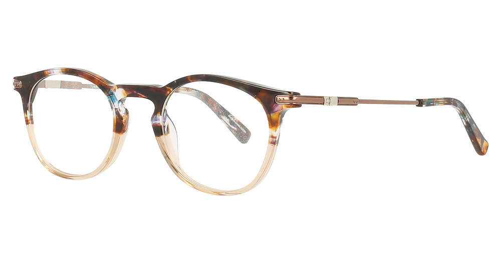Brown & Blue Marbled & Crystal Light Brown / Satin Brown